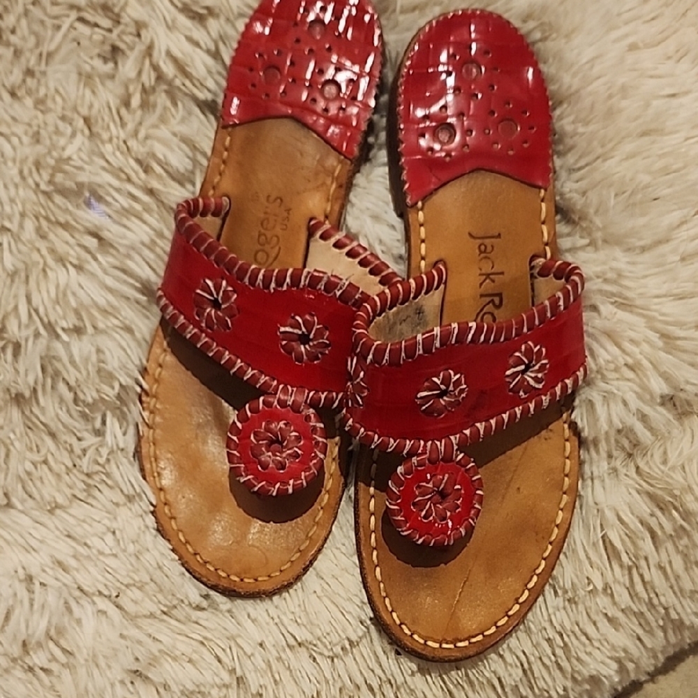Jack Rogers Red Leather Sandals